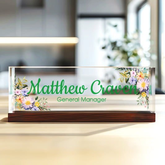 Custom Acrylic Name Plate For Desk, Desk Name Plate Personalized, Desk Decor TD82-11