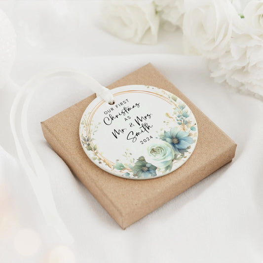 Custom Couple Ornament Gift, Ornament Engagement Gift For Newly Engaged Couple CX03-44