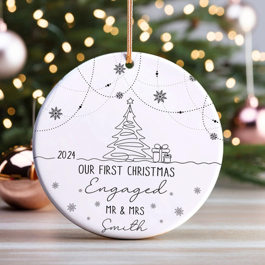 Custom Engaged Ornament, Ornament Engagement Gift For Newly Engaged Couple CX03-47