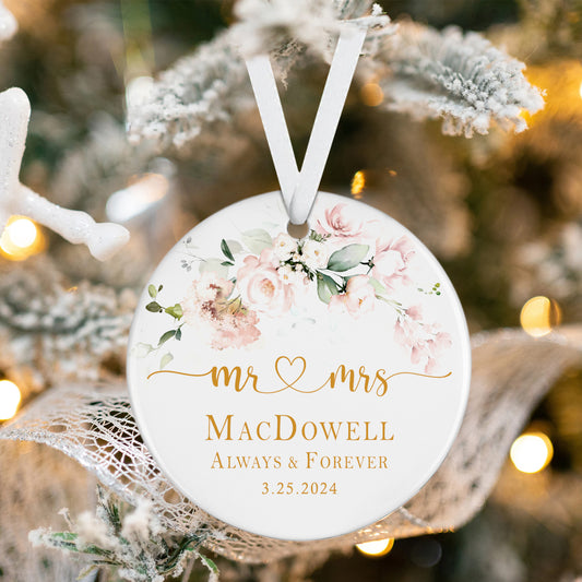 Custom First Christmas Couple Ornament, Married Ornament Gift, Wedding Gift, Personalized Couple Gifts, Personalized Gift with Names CX03-25