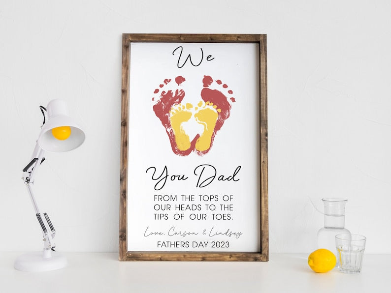 Father's Day Wooden Footprint Sign