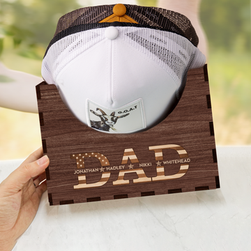 Personalized Wooden Hat Holder, Personalized Cap Holder, Custom Hat Holder, Hat Rack, Hat Storage Box, Fathers Day Gift HH03