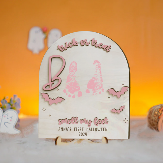 Personalized Baby's First Halloween Keepsake DIY Footprint Art FT23