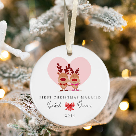 Personalized First Christmas Married Ornament