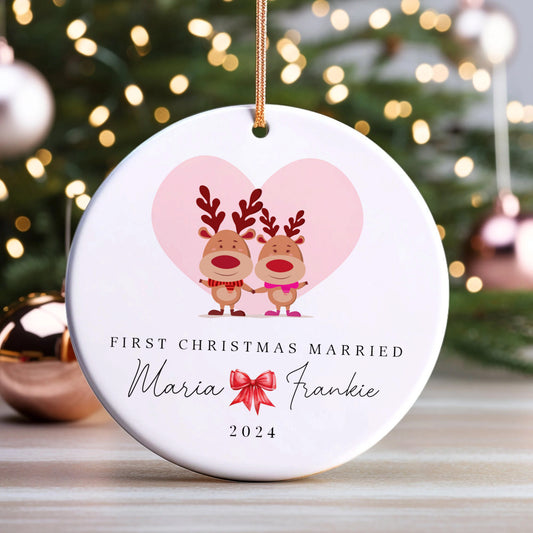 Personalized First Christmas Married Ornament, Mr Mrs Ornament, Personalized Wedding Gift, Newlywed Christmas Gift, Our First Christmas Ornament CX05-39