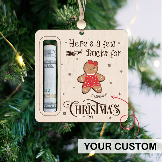 Personalized Cute Money Holder Christmas Ornament