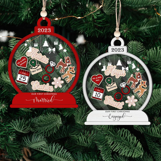 Personalized First Christmas Married Ornament 2024