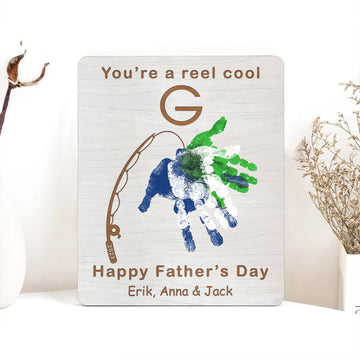 Fishing Handprint For Father Day Gift, Fish Handprint, Personalized gifts for dad, Gift ideas for dad RC01