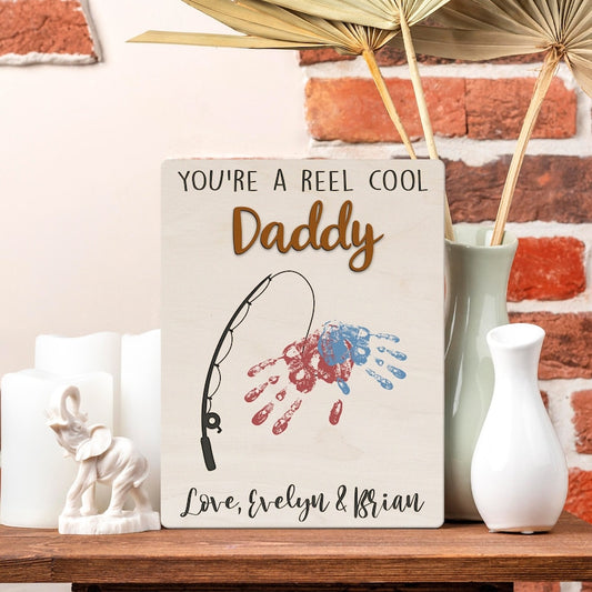 Daddy Fishing Handprint, Fishing Handprint For Father Day Gift, Fish Handprint FH01