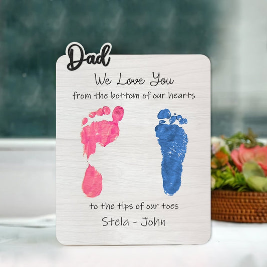 Father's Day Wooden Footprint DIY, Kids footprint craft, Gift for Grandpa, Gift for Dad, presents for dad FP01