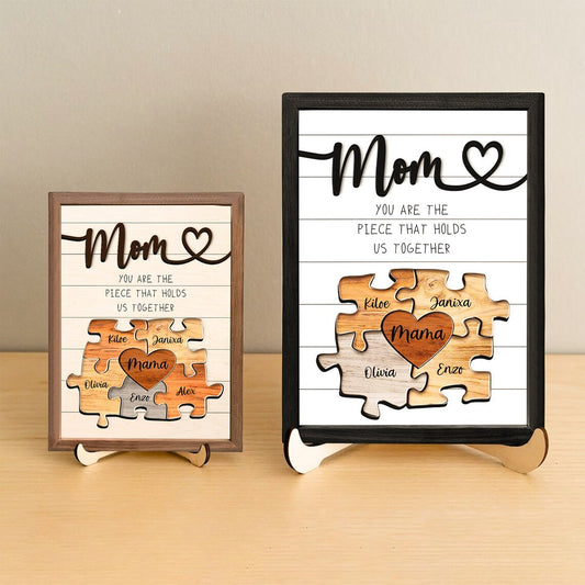 Personalized Mom Puzzle With Kids Names Sign, gifts for mothers, unique gifts for mom MS01