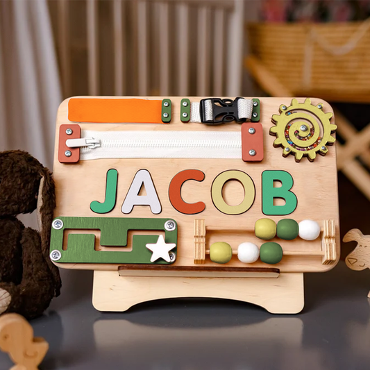 Personalized Busy Board Name Puzzle - Wooden Montessori Toys | KindlyToys